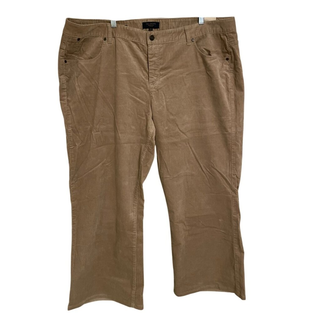 Talbot’s Plus Size Khaki Corduroy Signature Boot Cut Pants  Size 24 NWT